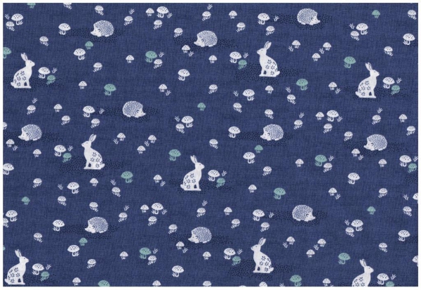 Woodland Hedgehogs blue 50 x 110 cm